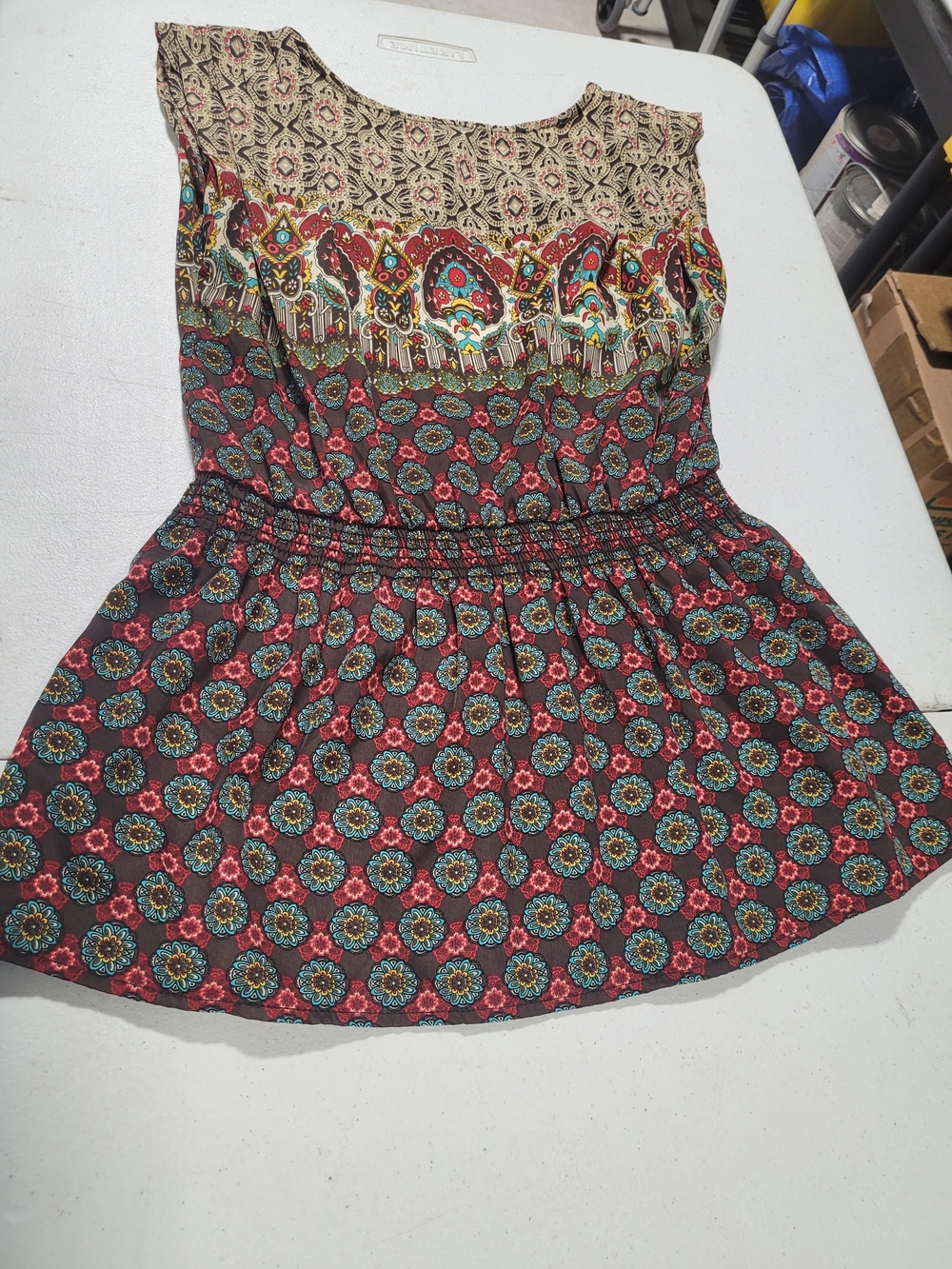 Forever 21 Multicolor Boho Smocked Waist Tank Top - Picture 3 of 3